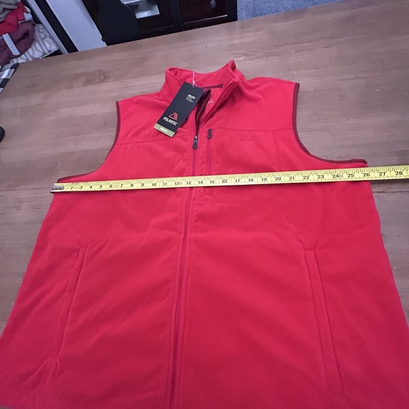 L.L.Bean Fleece Vest Mens 2XL Red Polartec Full Zip Zip Pockets Embroidered Logo - Picture 3 of 6